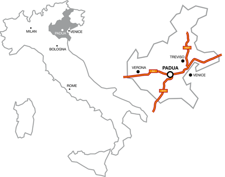 Padova - Veneto - Italy on the map