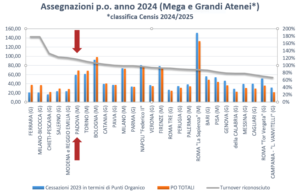 Assegnazione p.o. Mega e Grandi Atenei anno 2024