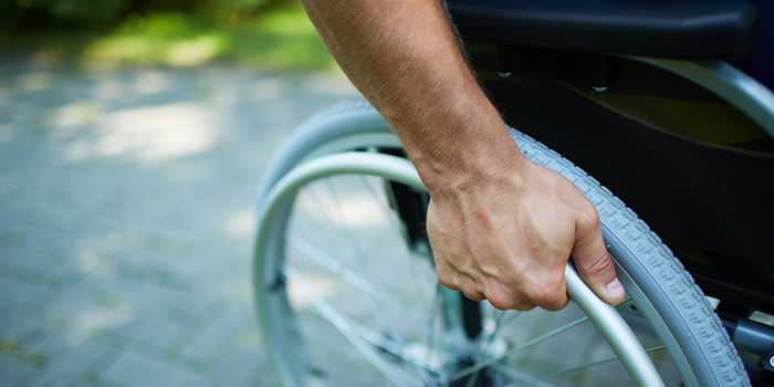 boy on a wheelchair