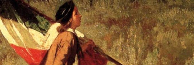  Painting of a man walking with an Italian flag