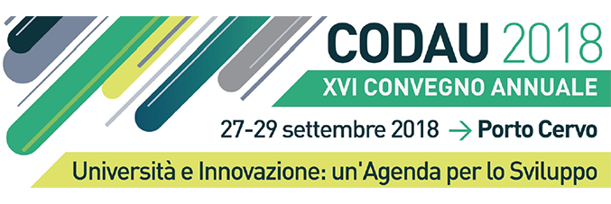 CODAU 2018 - XVI Convegno annuale - Università e innovazione: un’agenda per lo sviluppo Porto Cervo, 27-29 settembre 2018