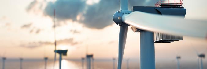blade on offshore wind background