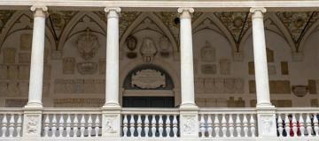 interno del cortile di palazzo del Bo