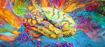 disegno colorato cervello espanso