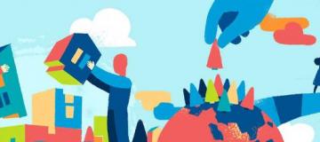 disegno di persone che costruiscono